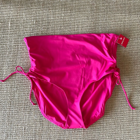 NWT! SPANX M, XL & 3X ‘Swim High Rise Brief’ Hibiscus color. Drawstring. 50126. - Picture 2 of 11
